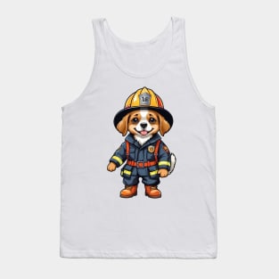 A Cute Firefighter Dog Tank Top